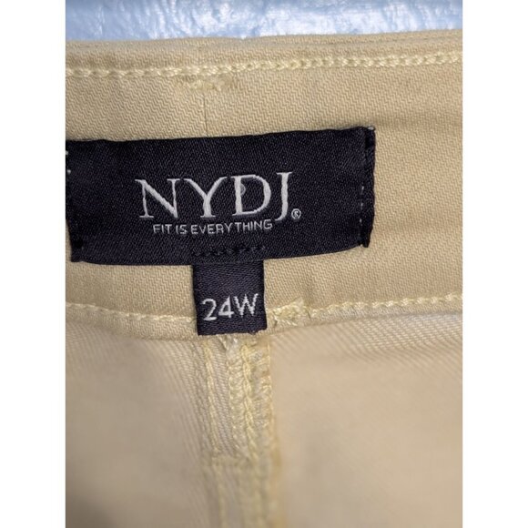 NYDJ Marilyn Crop Cuff Pant Beige 24W Straight Fit Lift Tuck Cool Embrace Denim - Picture 9 of 16